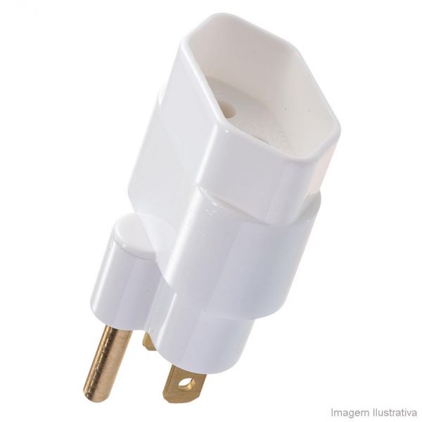 Adaptador Reverso 2P T 15A Branco Alumbra